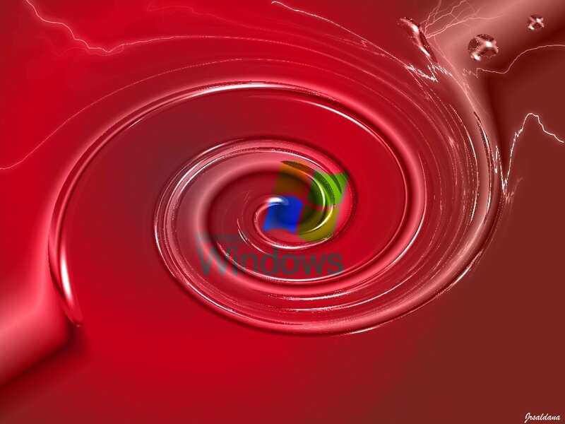 Red swirl with Windows logo