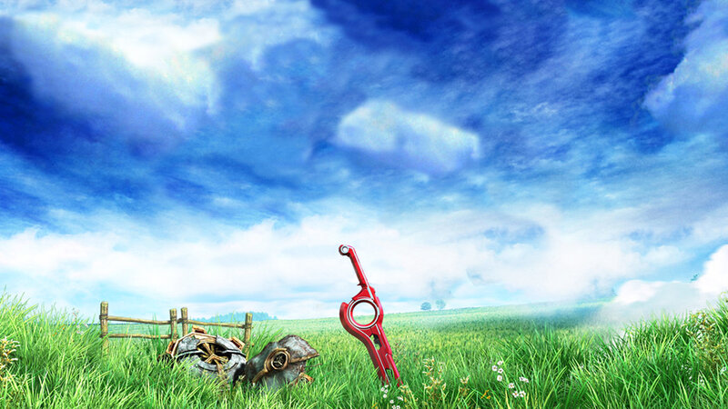 Red sword in a green field