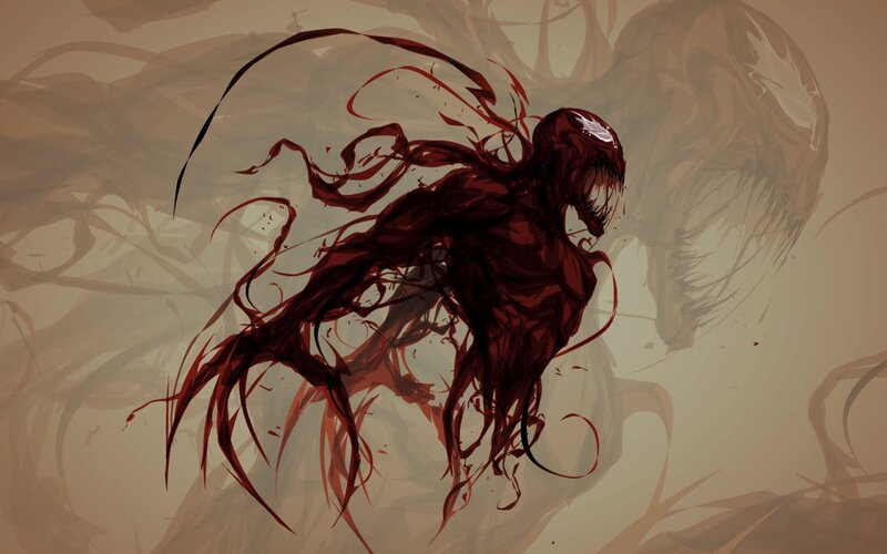 Red Symbiote Creature — Dramatic, Digital Art, Tentacles