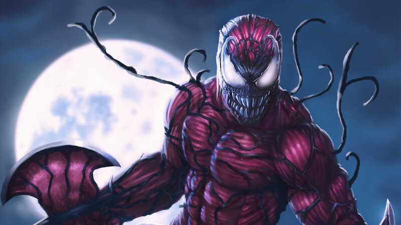 Red Symbiote Creature — Dramatic, Night