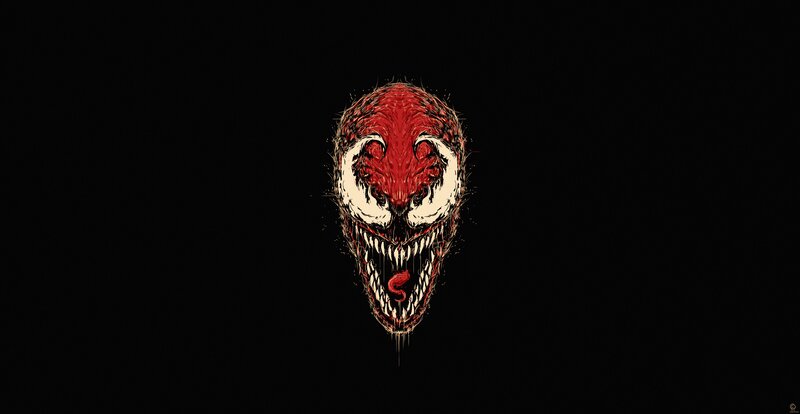 Red Symbiote Face — Black