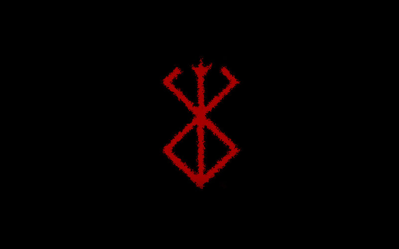 Red Symbol on Black — Dark, Digital Art