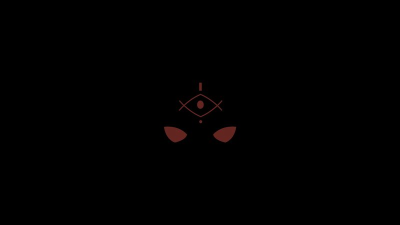 Red Symbol on Black — Dark, Minimalist