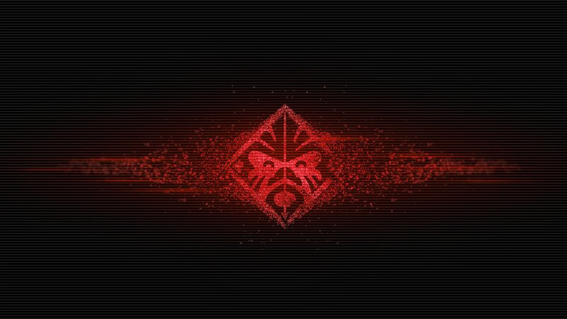 Red Symbol on Black — Dramatic, Digital Art