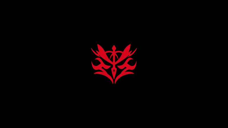 Red Symbol on Black — Dramatic