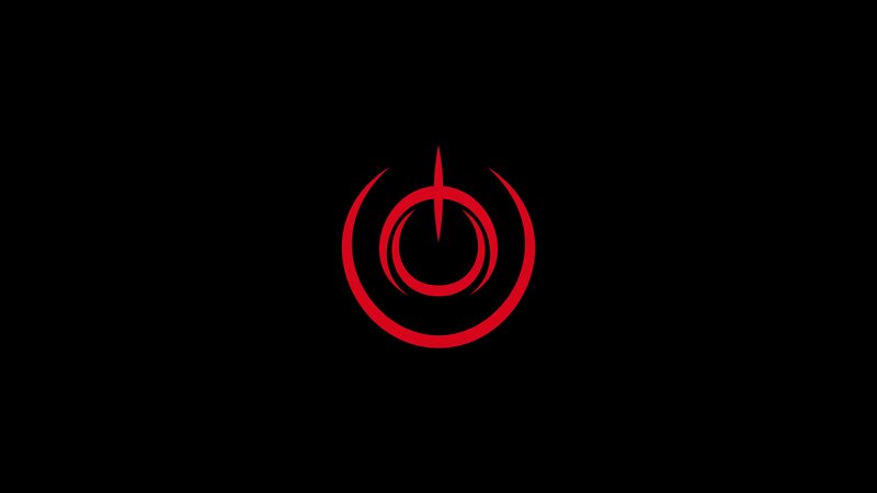 Red Symbol on Black — Minimalist