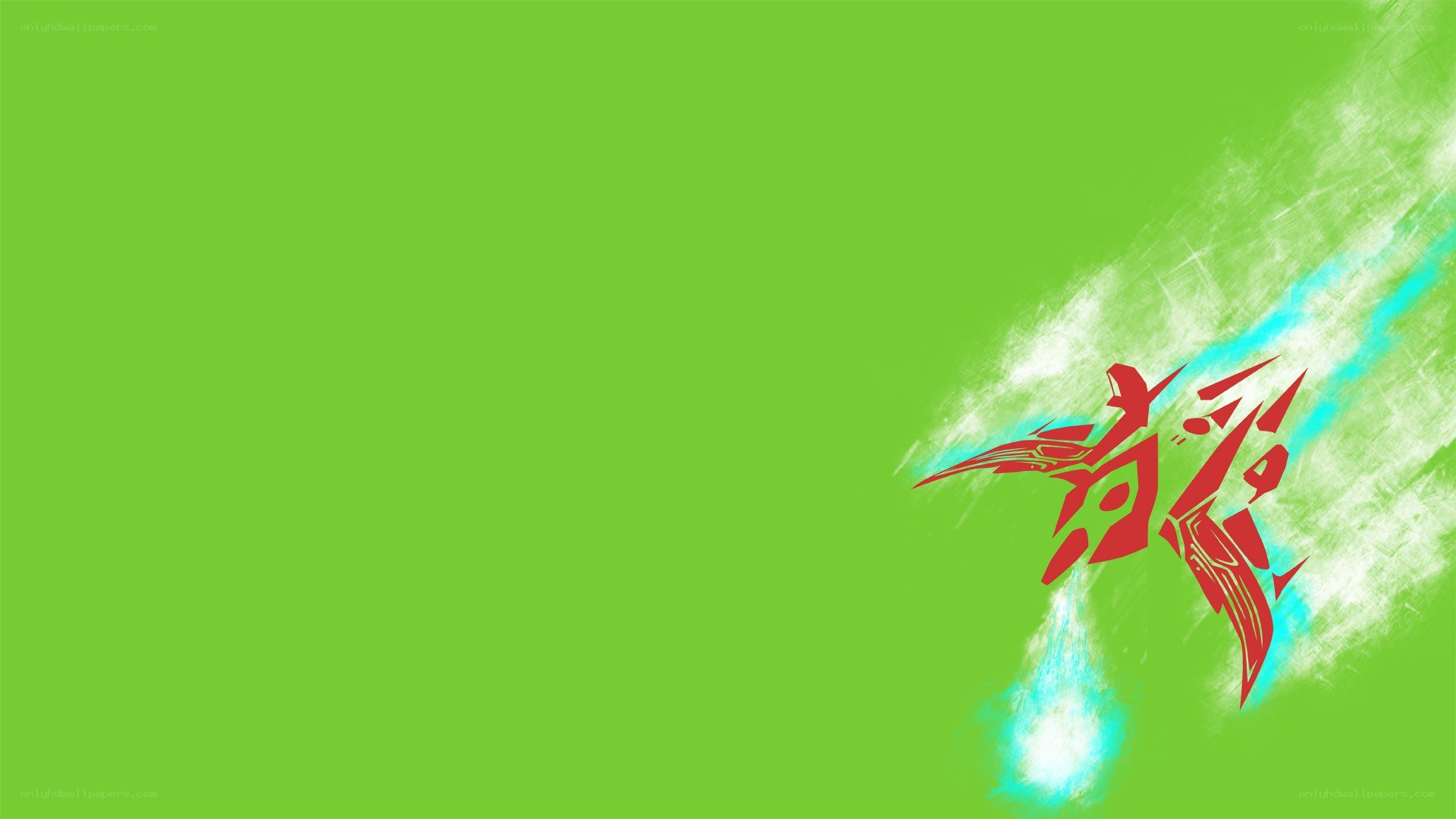 red symbol on green background