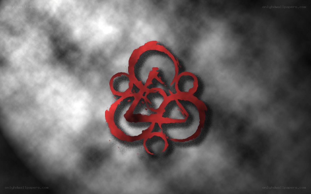 red symbol on smoky background