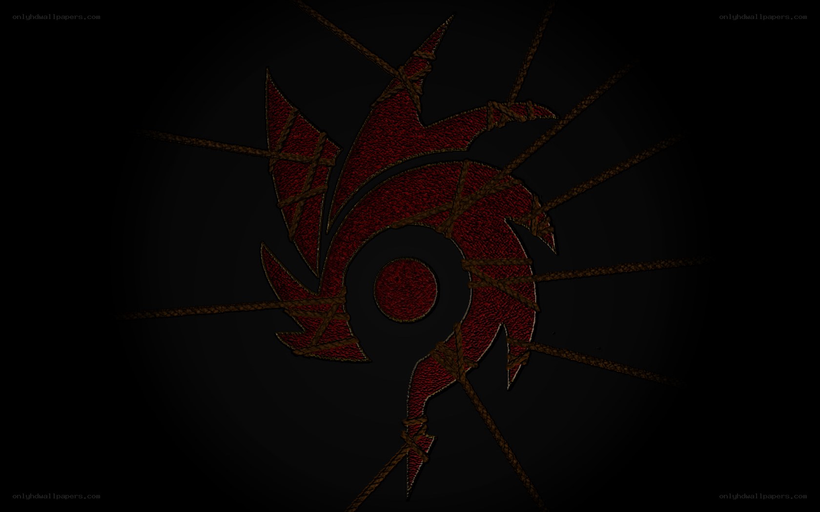 red symbol with rope design