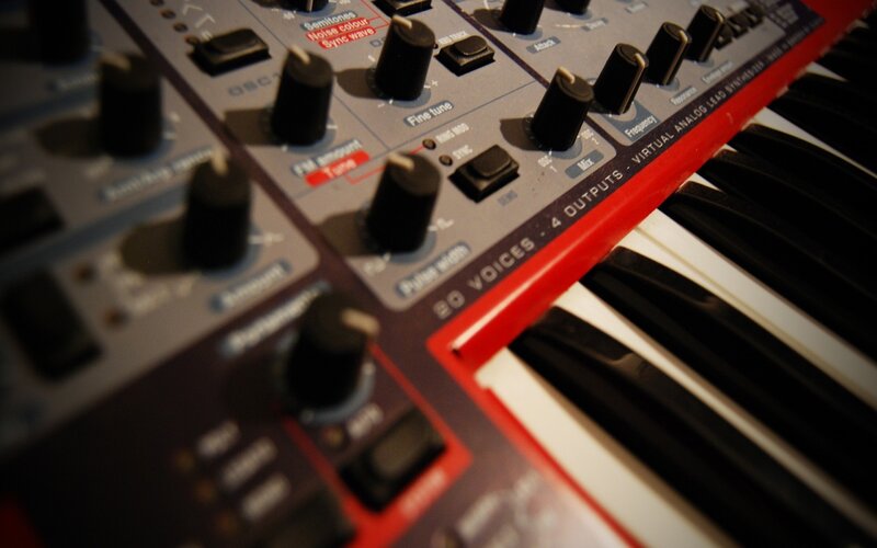 Red Synthesizer Keyboard
