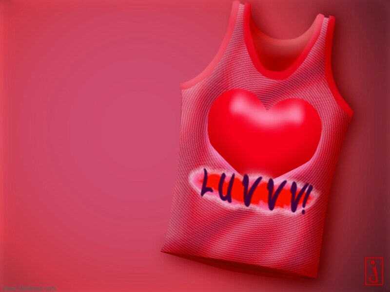 red tank top with heart design