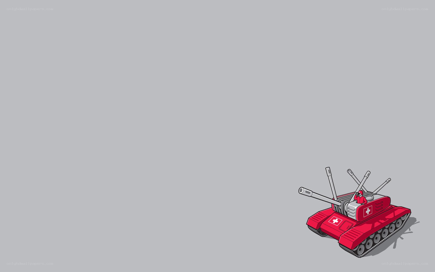 Red tank with Swiss flag