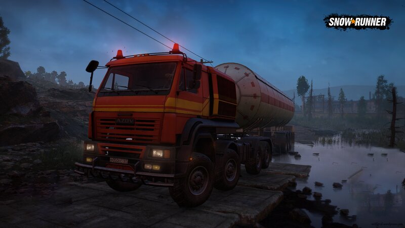 Red Tanker Truck — Dramatic