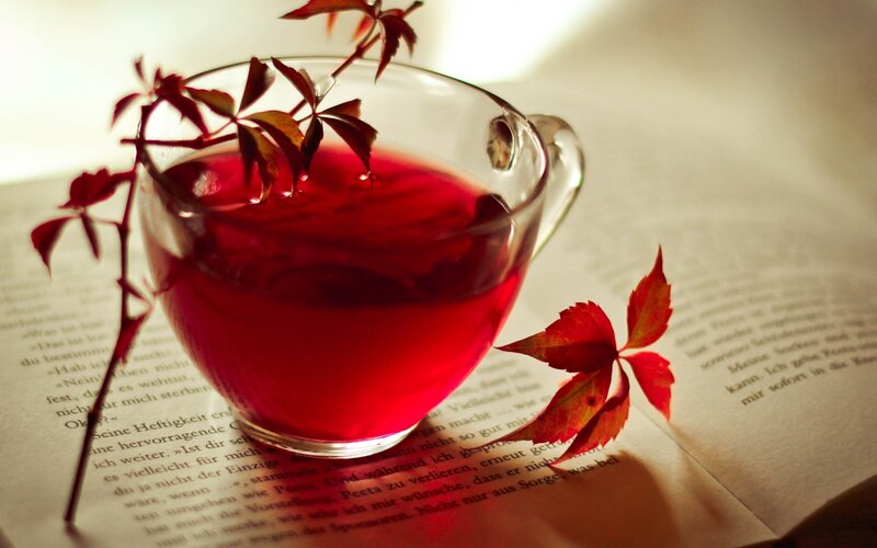 Red Tea in Glass Cup