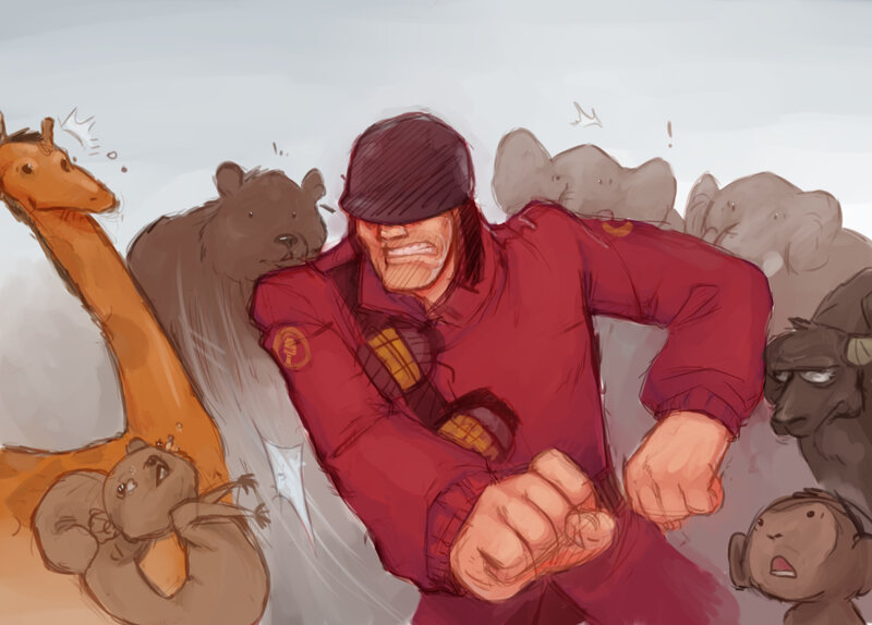 Red team member charging forward