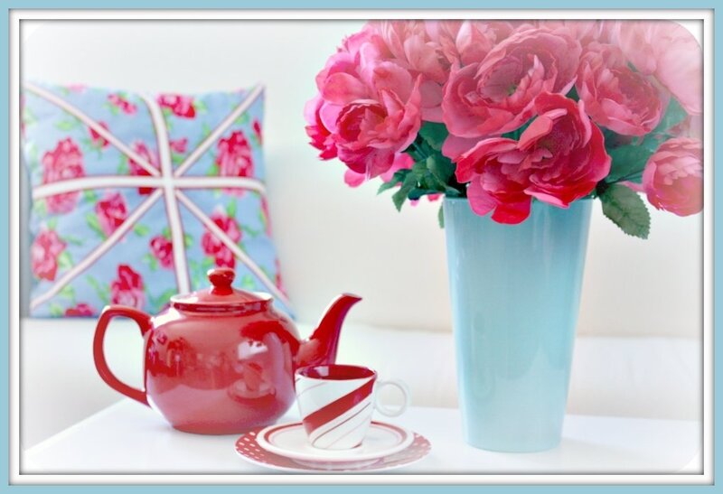 Red Teapot with Flowers