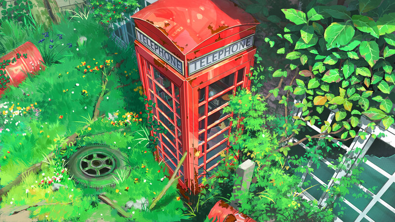 Red Telephone Booth — Green