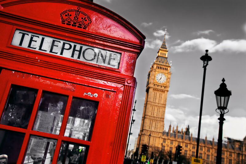 Red Telephone Box — Dramatic, Afternoon