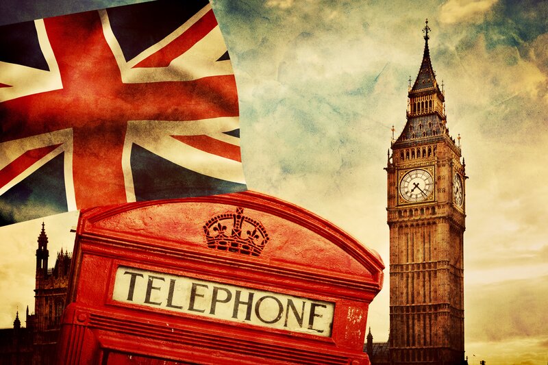 Red Telephone Box — Dramatic, Sunset, Illustration