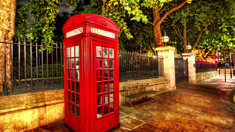 Red Telephone Box — Serene, Night