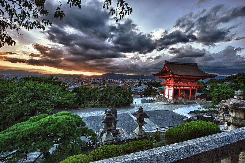 Red Temple at Sunset