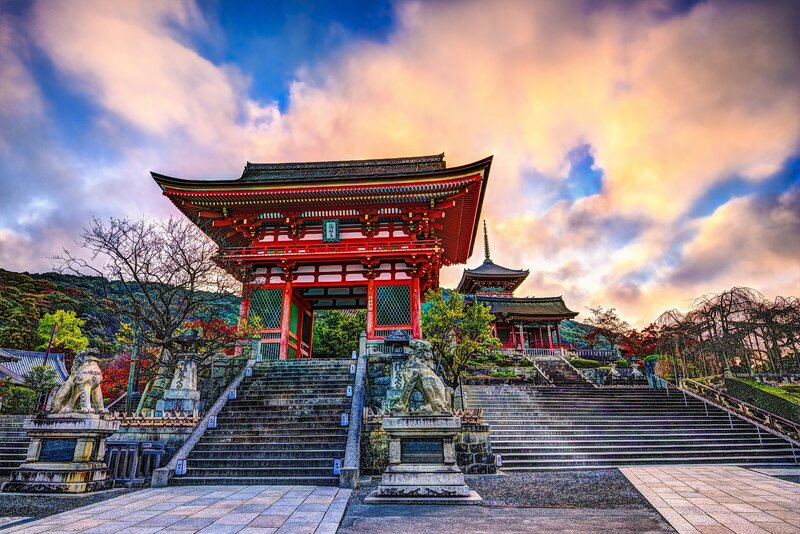 Red Temple Gate — Dramatic