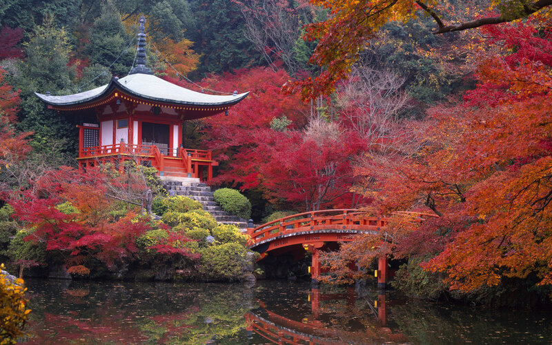Red Temple in Autumn