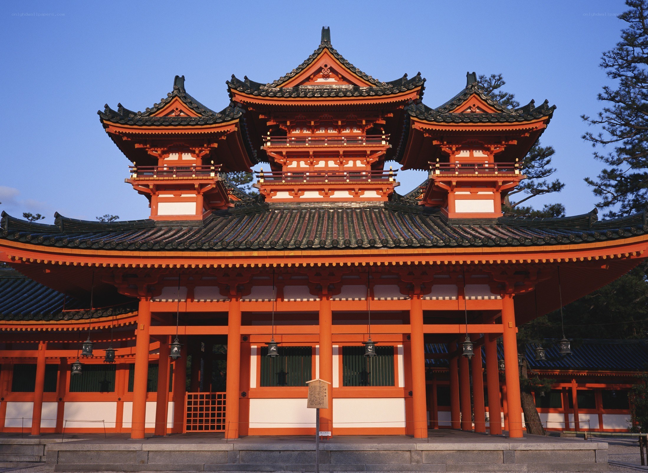Red temple in Japan