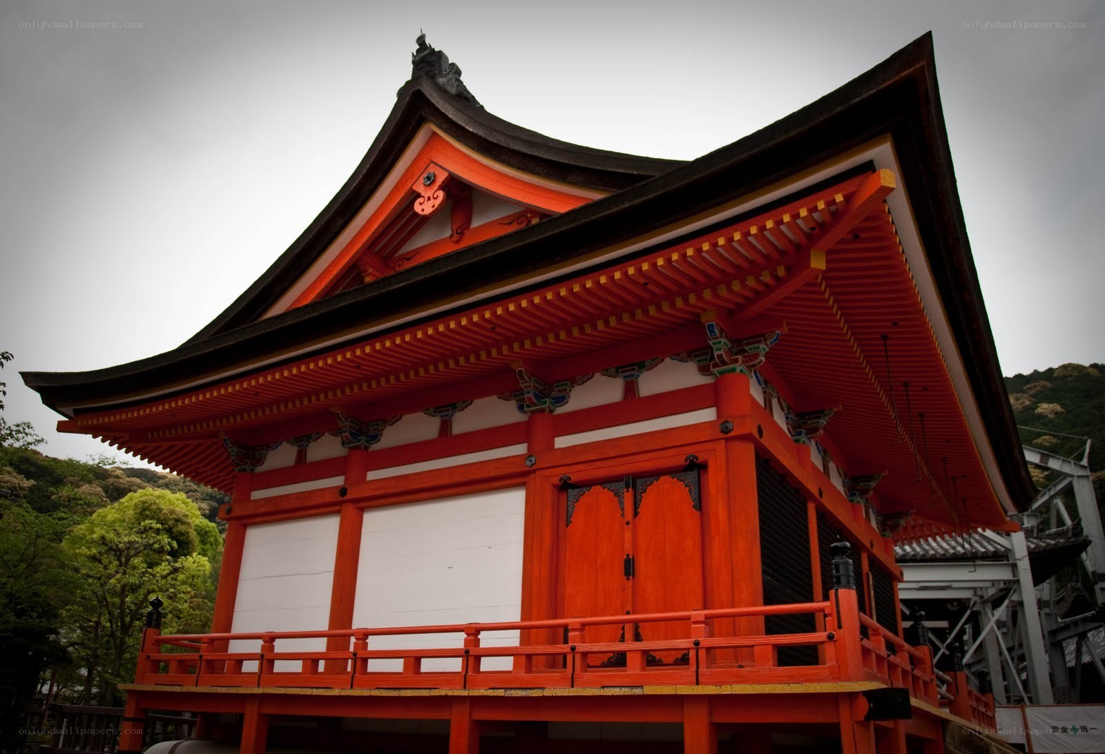 Red temple in Japan