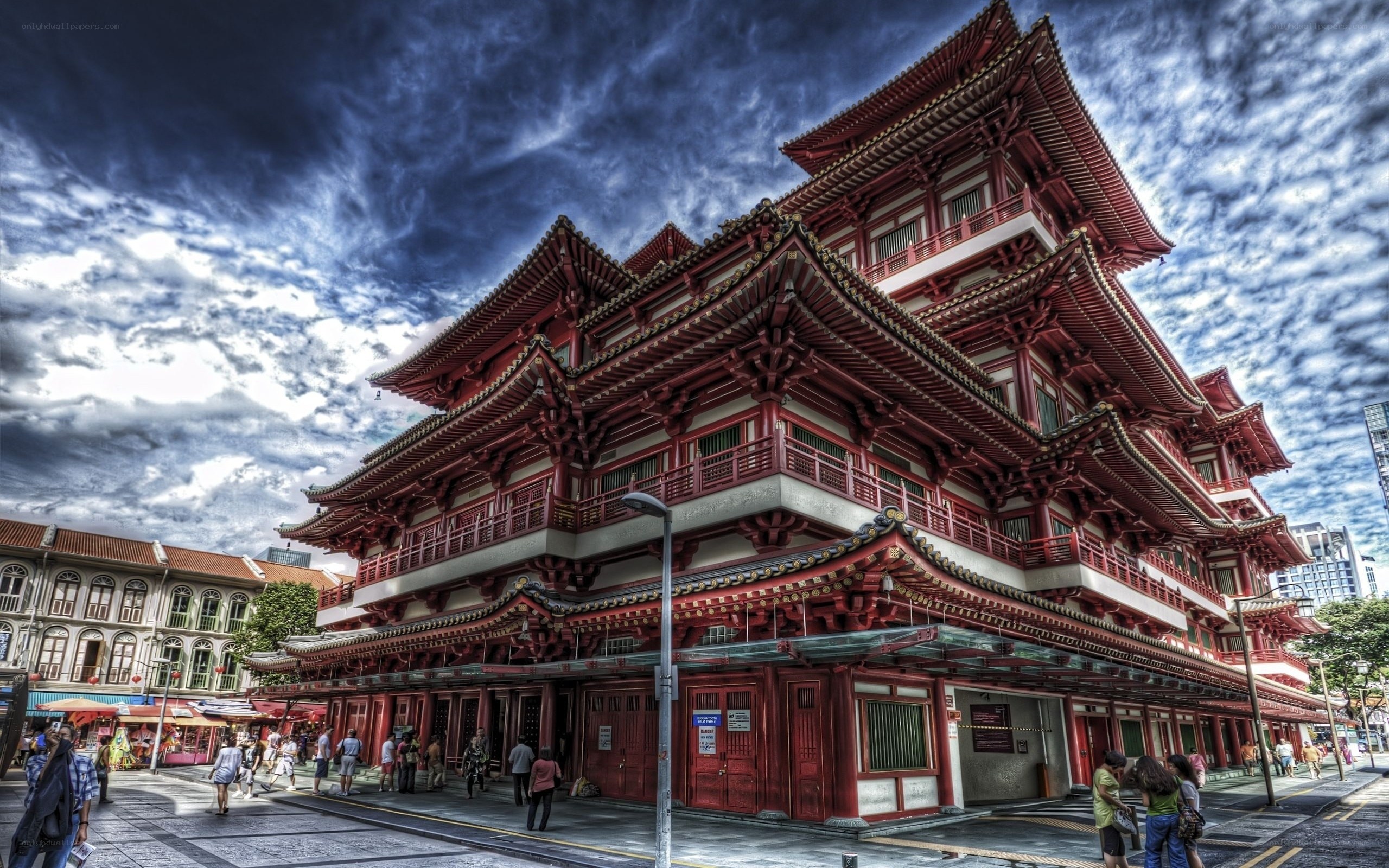 Red temple in Singapore