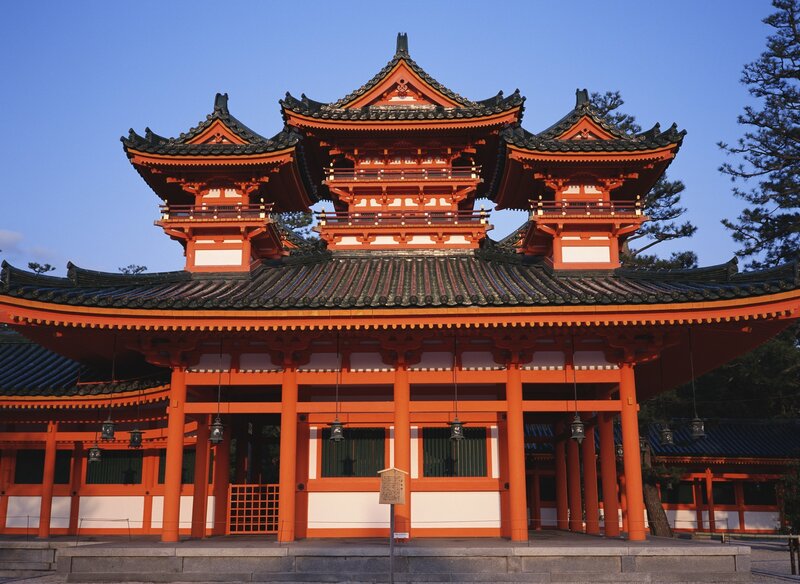 Red Temple Structure — Orange