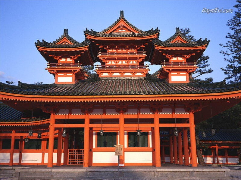 Red Temple Structure — Serene, Afternoon