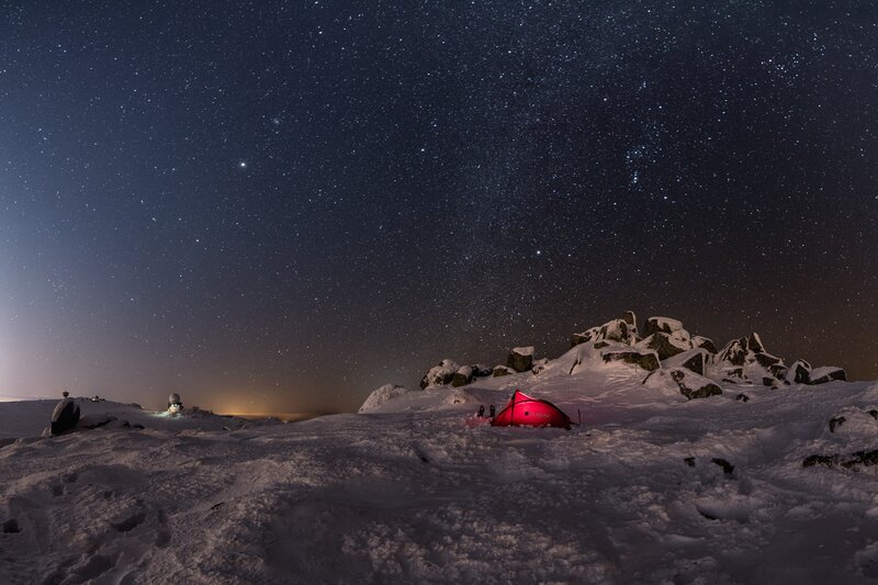 Red Tent in Snow