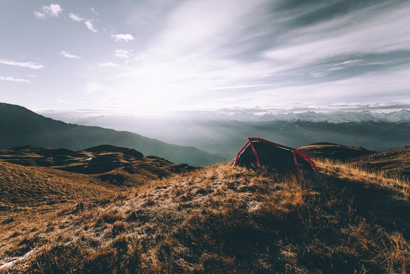 Red Tent on Hillside