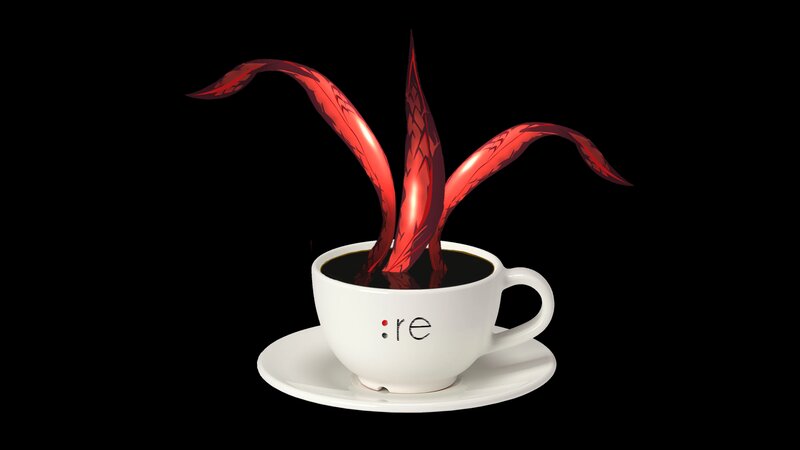 Red Tentacles in Coffee Cup