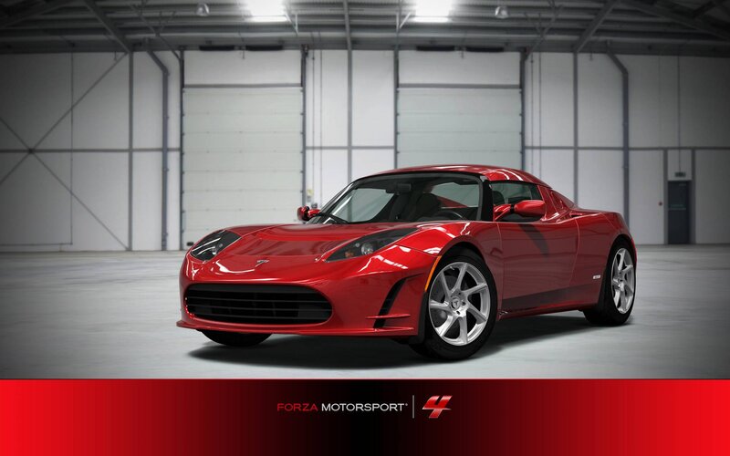 Red Tesla Roadster — Dramatic, 3d Render