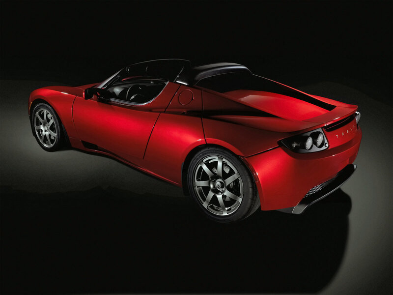Red Tesla Roadster — Dramatic, Photograph, Car, Wheels