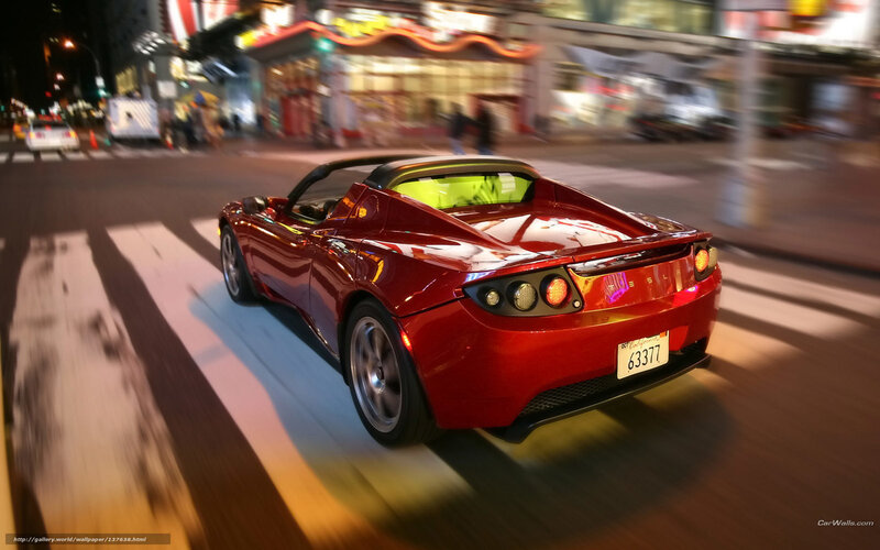 Red Tesla Roadster — Dynamic