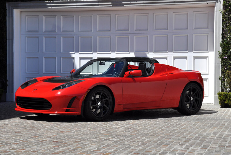 Red Tesla Roadster