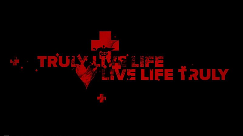 Red Text on Black Background — Dark, Digital Art