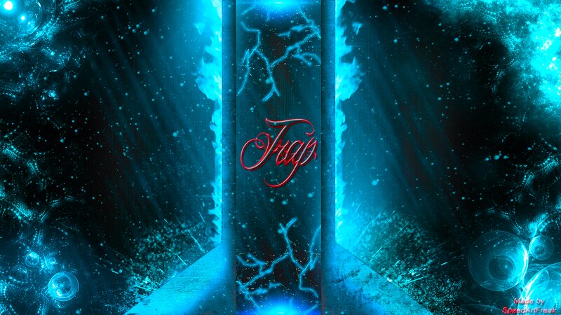 Red Text on Blue Background — Dramatic