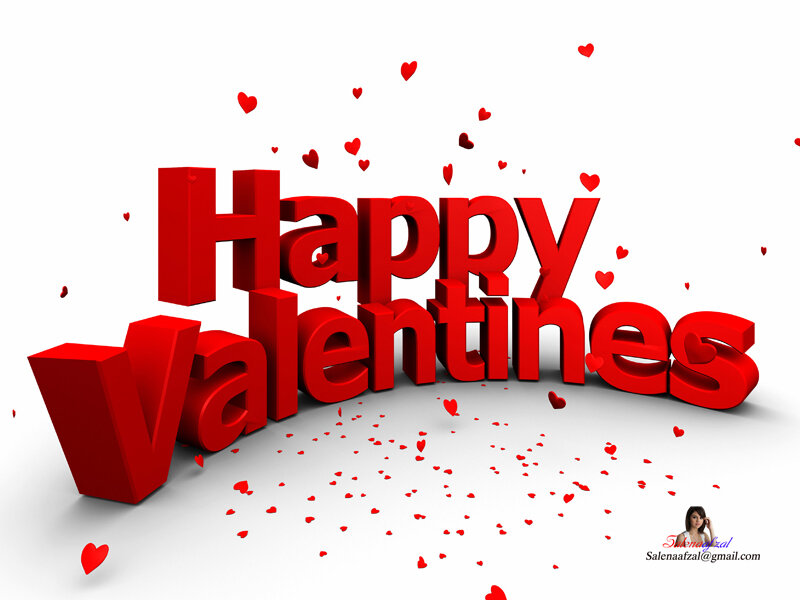 Red Text with Hearts