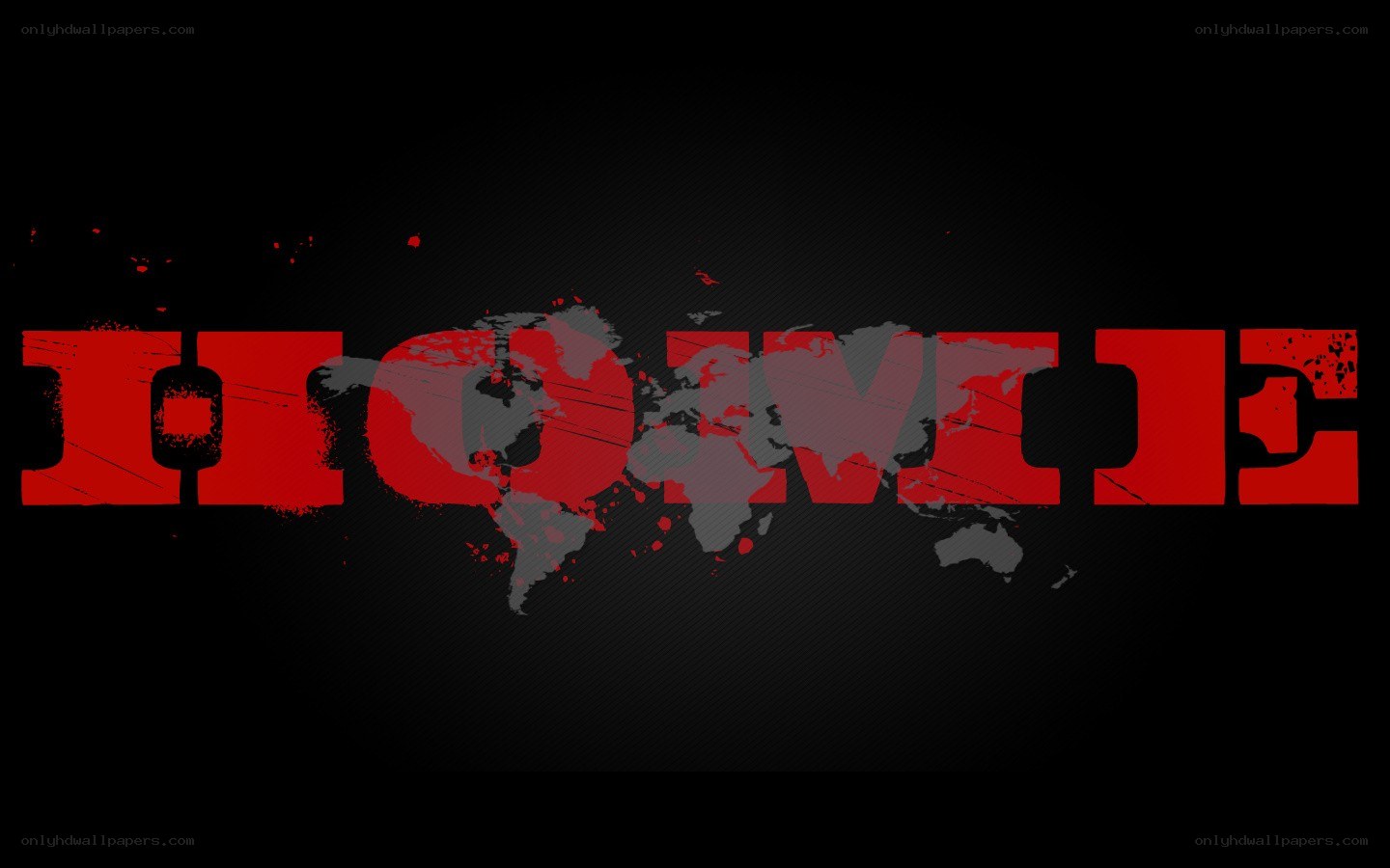 red text with world map overlay