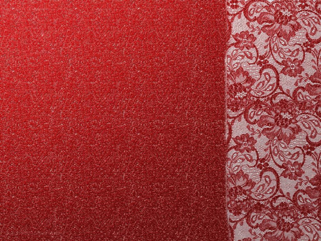 red textured fabric with lace
