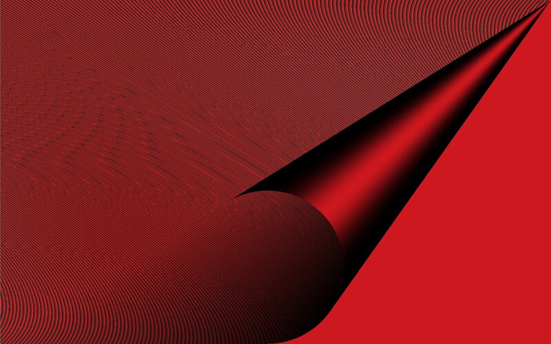 Red textured paper corner