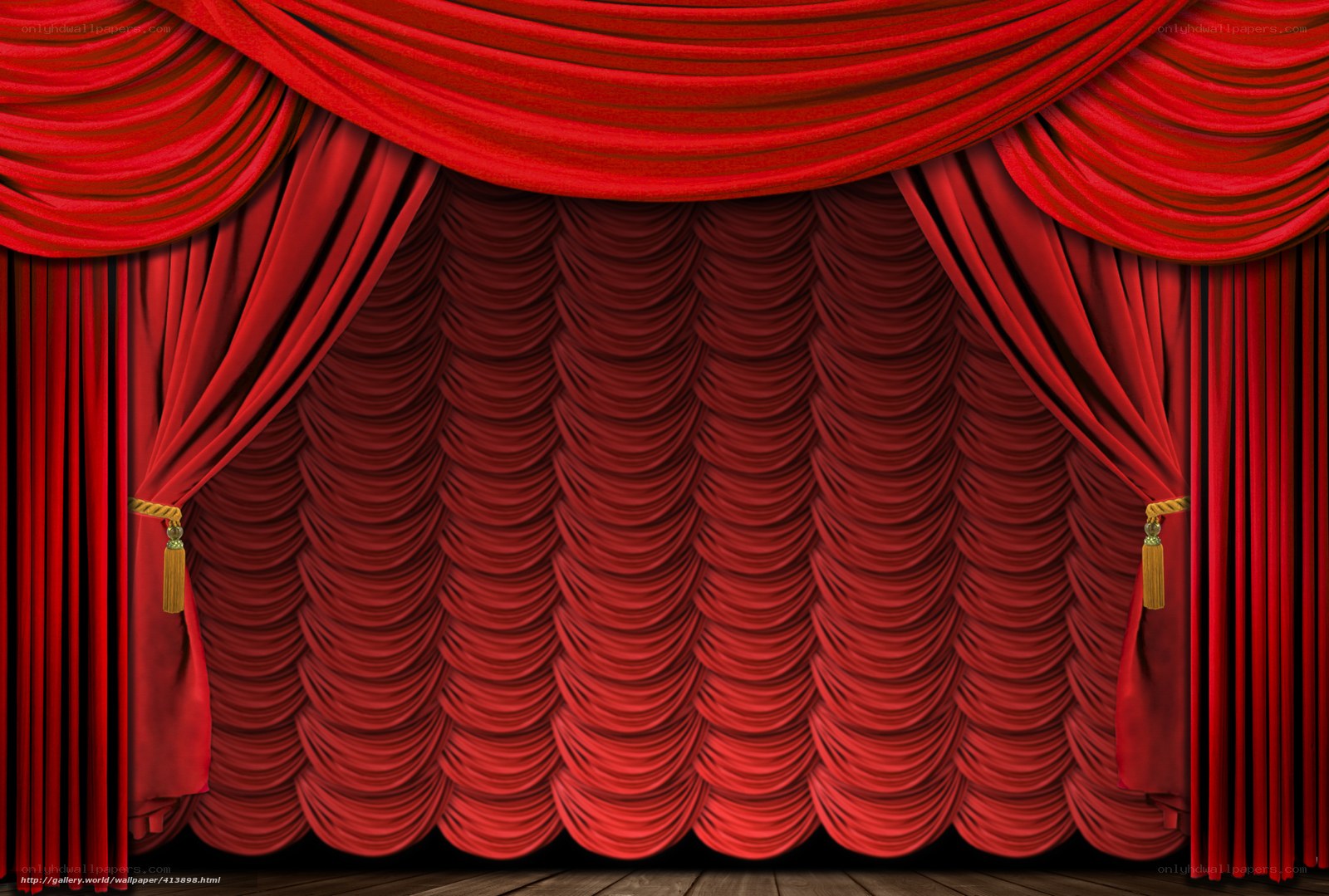 Red theater curtain stage