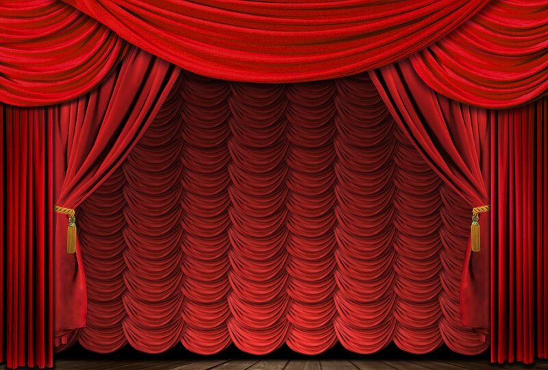 Red Theater Curtains — Dramatic, Photograph, Tassels