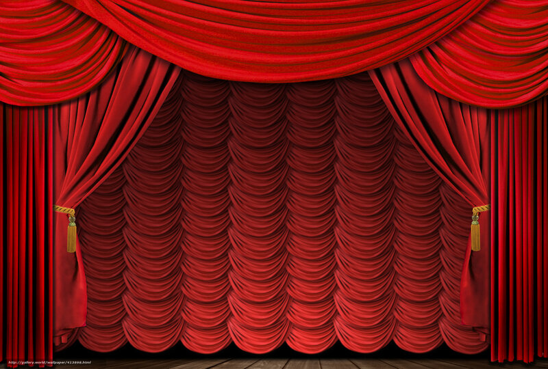 Red Theater Curtains — Dramatic, Photograph