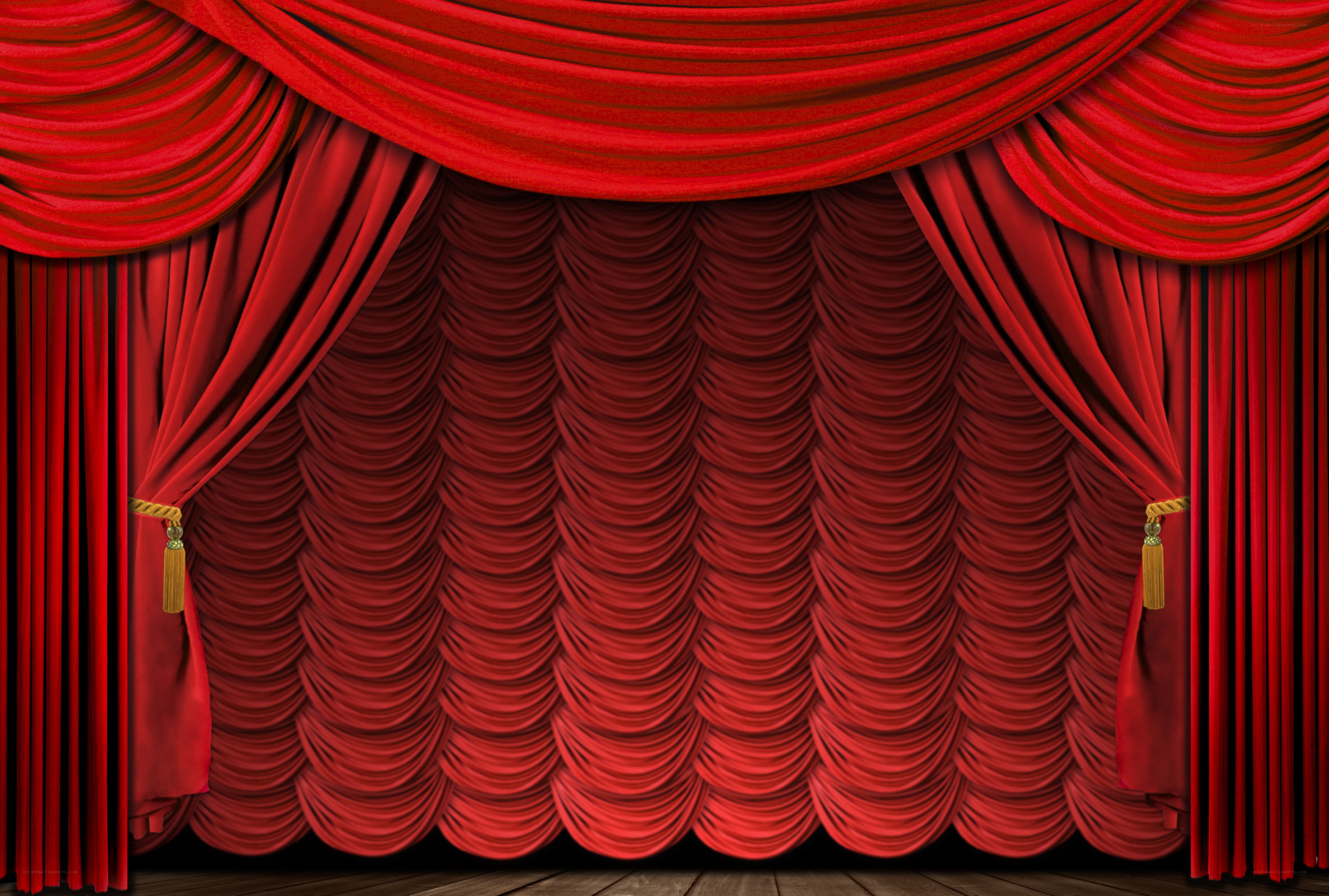red theater curtains stage