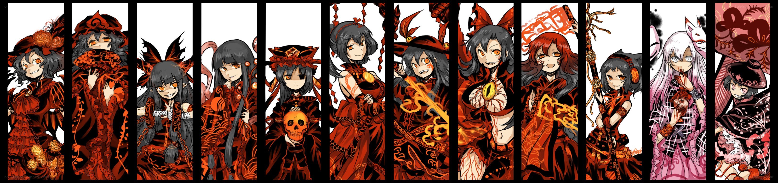 Red-themed anime character collection